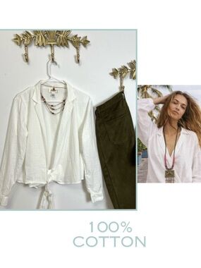 100%cotton wrap blouse M